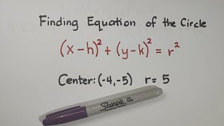 Pre Calculus Finding the Equation of the Circle Given the Radius and Center [upl. by Aniratak]