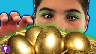 We Find Mystery GOLDEN EGGS From DrGOLD Nest Plank Challenge by HobbyKidsTV [upl. by Leoj]