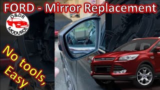 Removing and refitting car wing mirror glass Be brave and very careful Easy to do Ford Kuga👍 [upl. by Osborn]