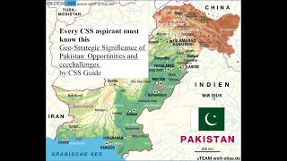 Geostrategic importance of Pakistan CSS Opportunities and challenges Location of Pakistan [upl. by Malamut]