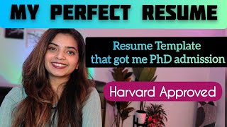 How to write the Perfect Resume for College Admissions  PhD MS and Undergrad [upl. by Haniraz87]