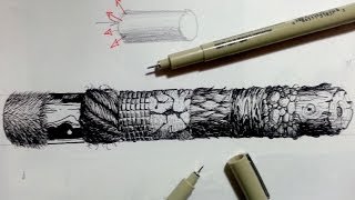 Pen amp Ink Drawing Tutorials  How to create realistic textures Part 2 [upl. by Ignazio]