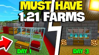 5 MUST HAVE Farms for Minecraft Bedrock 121 XP  LOOT [upl. by Anahir]