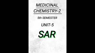 Medicinal Chemistry25th semesterUnit5SARpharmacy pharmacynotes writtennotes shorts [upl. by Zarihs]