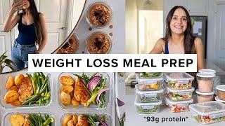 1 hour weight loss meal prep  93g protein per day  super easy [upl. by Assirralc511]