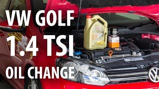 How to VW 14 TSI Golf Mk6 oil amp filter change service [upl. by Magree]