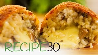 Simple Arancini Balls made with mushroom risotto [upl. by Fornof]