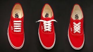 4 COOL SHOE LACE STYLE VANS AUTHENTICERA  Shoe lacing tutorials for 5 holes [upl. by Llenyaj915]