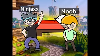 Ninjaxx et Nino Jouent a bed wars  Short Animation [upl. by Fawna]