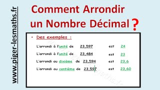 Comment arrondir un nombre décimal  Pigerlesmaths [upl. by Lounge39]