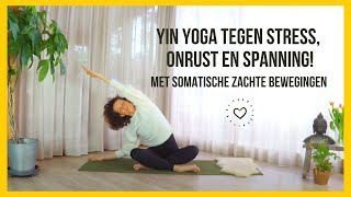 yin yoga flow  stretch stress spanning amp onrust uit je lichaam somatische oefening  40 minuten [upl. by Nilre]