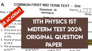 11th physics first midterm test 2024 original question paper private school [upl. by Eikceb]