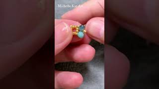 1 minute how to make beaded earrings making earrings with rondelle bead [upl. by Attenaj773]