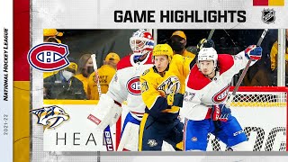 Canadiens  Predators 12421  NHL Highlights [upl. by Pazice]