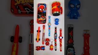 Fancy spiderman stationery items  pencil case coffee mug watch pen Keychain stationery [upl. by Bondon582]