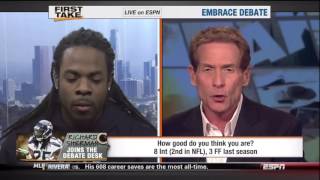 Richard Sherman vs Skip Bayless on ESPN 1st Take [upl. by Attalanta]