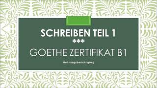 Schreiben B1 Goethe Teil 1  Wohnungsbesichtigung Viết thư tiếng đức B1 [upl. by Aruon507]