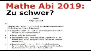 Mathe Abi 2019 Eine AnalysisAufgabe durchgerechnet [upl. by Jarus]