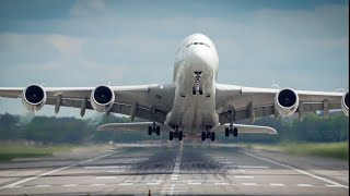 Rare Qantas A380 visit Go around  arrival and take off at London Gatwick [upl. by Mcknight]