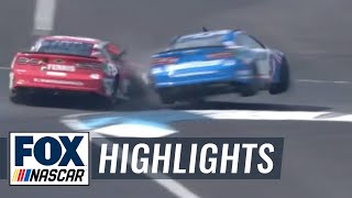 Kyle Larsons scary crash with Ty Dillon  NASCAR ON FOX HIGHLIGHTS [upl. by Davena]