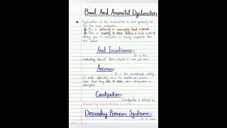 Bowl and anorectal function and dysfunction NotesOBSTETRICS amp GYNECOLOGICAL PHYSICAL THERAPY Notes [upl. by Brewer]