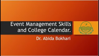 Event Management Skills and College Calendar [upl. by Zelikow468]