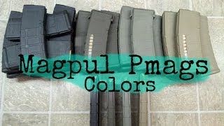 Magpul Pmags Colors Black Flat Dark Earth Olive Drab and Foliage Green [upl. by Hobie6]