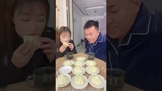 Funny Husband and Wife Eating Show  Epic Food BattleSoup dumplings Shorts [upl. by Ettevram]