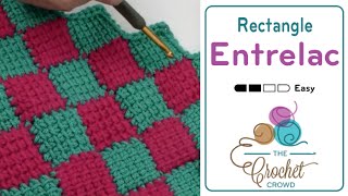 Tunisian Entrelac Crochet Rectangle  EASY [upl. by Ahsiloc]