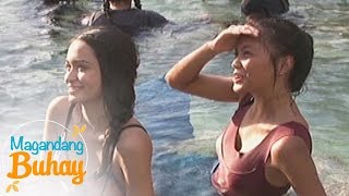 Magandang Buhay Angelina and Ylona try to be mermaids [upl. by Leciram]