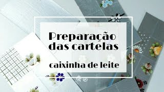 Curso adesivos artesanais  Preparação das cartelas  Pt 1  cartelas de caixinha de leite [upl. by Oretna]