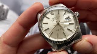 Rolex Oyster Perpetual Datejust 16014 1980s 18k Whitegold Fluted Bezel 36mm Superlative Chronometer [upl. by Neelhtac590]