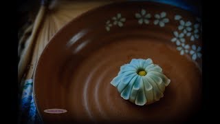 茶果子系列——凛菊 How to make wagashiBlue Chrysanthemum [upl. by Agneta]