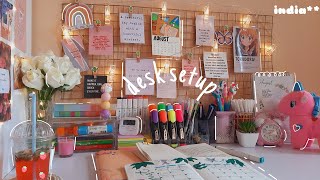 desk setup  stationary organization📚  under Rs500  india [upl. by Anirrehs640]