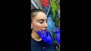 GETTING MY HORIZONTAL LABRET PIERCING WARNING‼️IF YOU DON’T LIKE NEEDLES I WOULD’NT WATCH‼️ENJOY😉 [upl. by Cyrill]