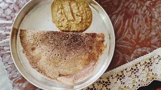 Ragi dosa and onion chutney recipe ragi dosai and vengaya chutney  ರಾಗಿ ದೋಸೆ healthy and tasty [upl. by Acisej]