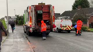 Mercedes Benz Econic GessinkNorba bin lorry collecting recycling bins Terberg omnIDEL lifts YFD [upl. by Acirrehs]