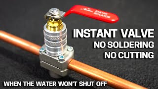 SHUTOFF valve installs on a LIVE WATER PIPE  Aladdin EasyFit Isolator [upl. by Ivets85]