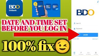 How to fix Date and Time set for BDO online banking app  Date and Time Set for BDO mobile banking [upl. by Bates]