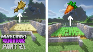 BUILDING FARMS IN THE MINECRAFT SURVIVAL SERIESPART 21 [upl. by Bolt]