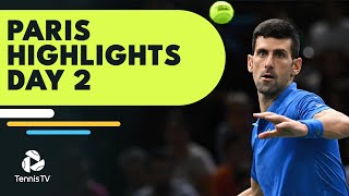 Djokovic Returns vs Cressy Ruud Rublev Hurkacz in Action  Paris 2022 Day 2 Highlights [upl. by Albertina800]