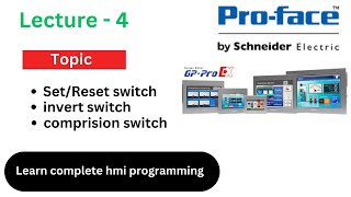 how to use set reset button in proface hmi  bit invert button  comprision bit in hmi  proface hmi [upl. by Rochelle62]