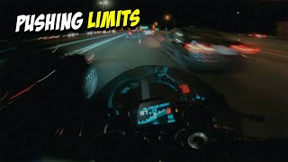 STRAIGHT PIPED BMW S1000RR HITTING 200 MPH  Night Pure Sound [upl. by Chrotoem]