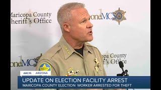 LIVE Maricopa County officials provide update on election worker arrest [upl. by Nodanrb]