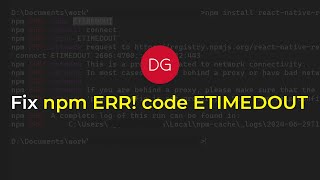 Fix npm ERR code ETIMEDOUT [upl. by Etteyniv708]