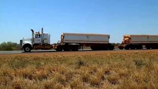 Iron Ore Road Trains galore Port Hedland Western Australia [upl. by Nonnahs]