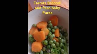 BABY FOODCarrots broccoli and peas baby puree610 months babyfood cooking shorts [upl. by Enyalahs]