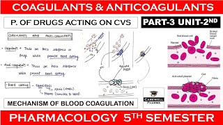 Coagulants and Anticoagulants  Mechanism of Blood Coagulation  P3 Unit 2  Pharmacology 5th sem [upl. by Alleras]