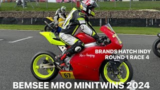 Bemsee Brands Hatch Indy MRO Minitwins 2024 Round 1 Race 4 Sunday [upl. by Pietro]