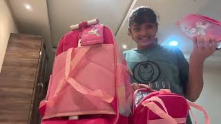 Unboxing online school trolley bag unboxing fun online amazon unicornbag [upl. by Lyrad773]